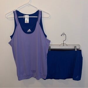 adidas Lavender Tank with Navy Blue Skort Active Set